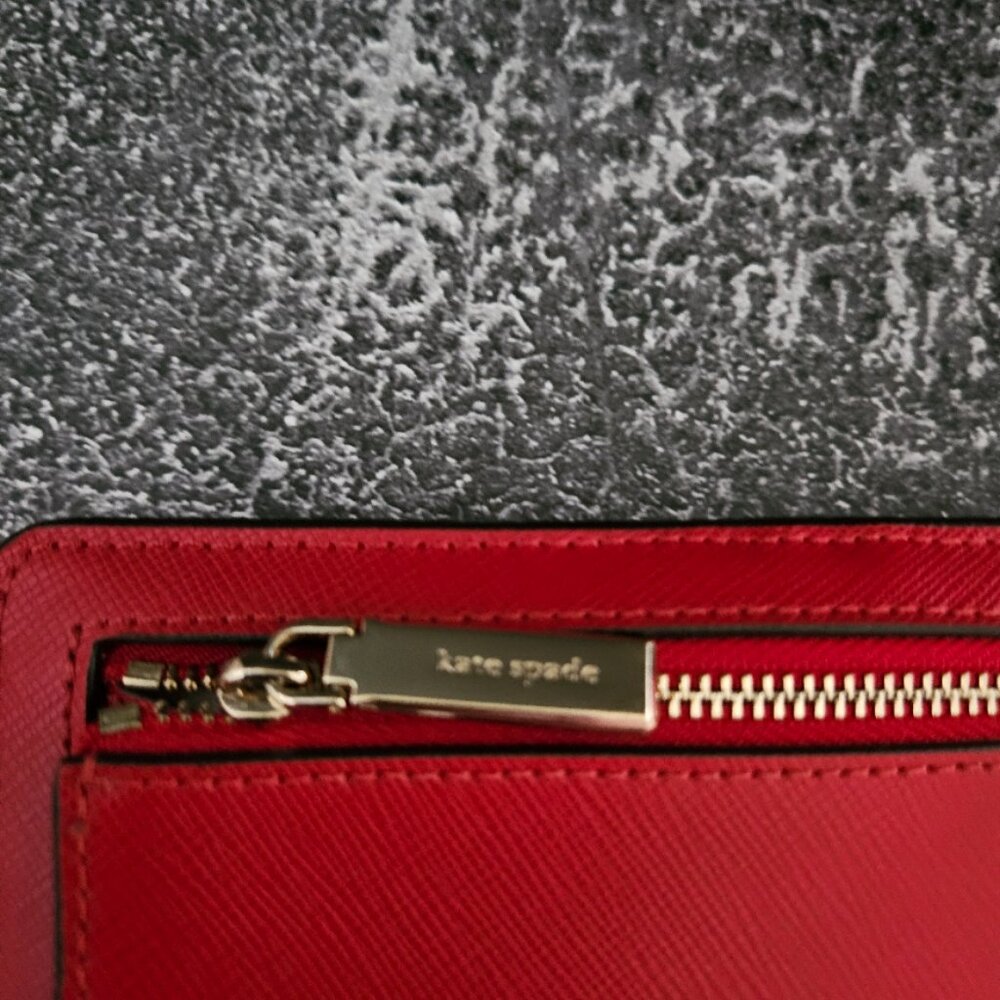 Kate Spade New York Saffiano Red Leather Wallet - Picture 5 of 5